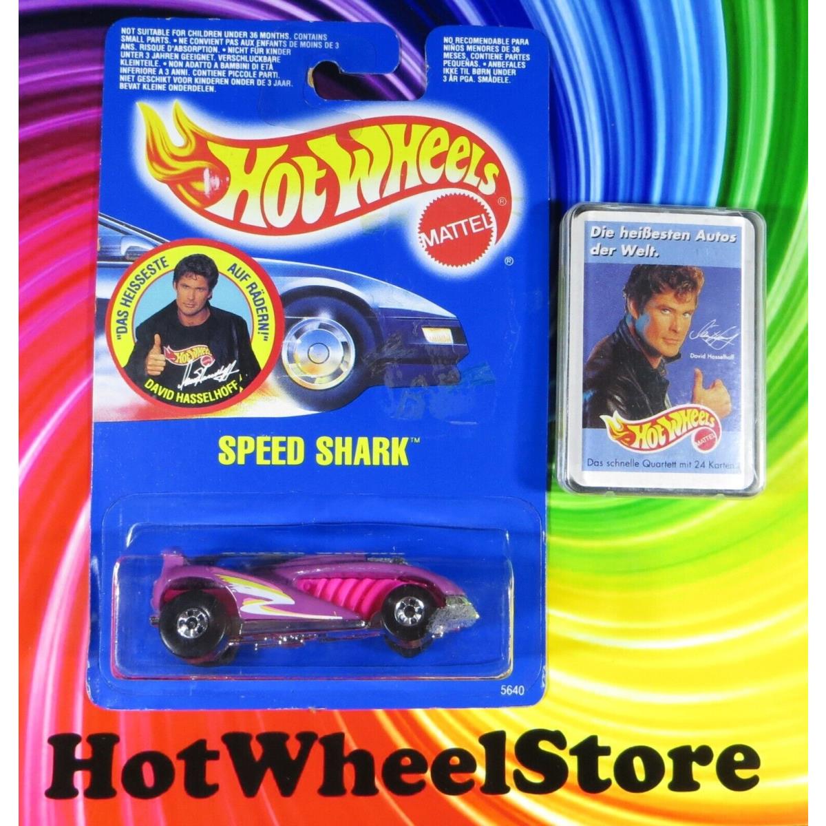 1991 Hot Wheels Rare Purple Speed Shark Hasselhoff All Blue Card 072722