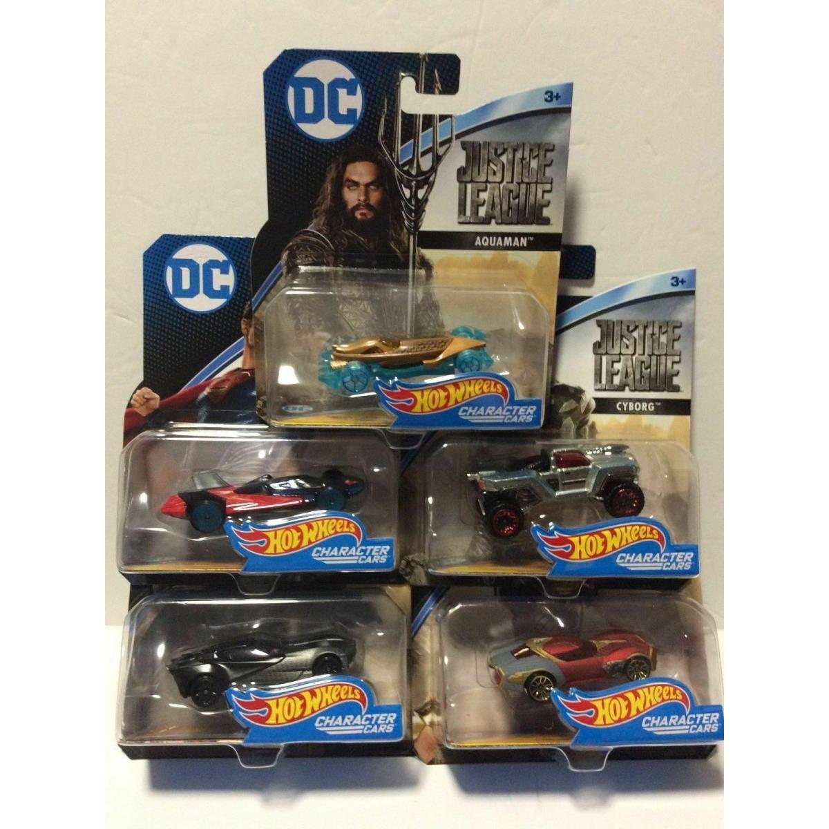 Hot Wheels DC Justice League Character Cars Complete Set Of 5