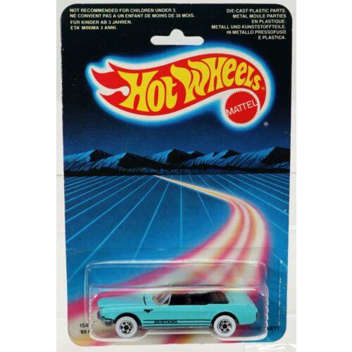 Hot Wheels 1965 Ford Mustang Convertible Foreign 1542 Nrfp 1986 Lt. Blue 1:64