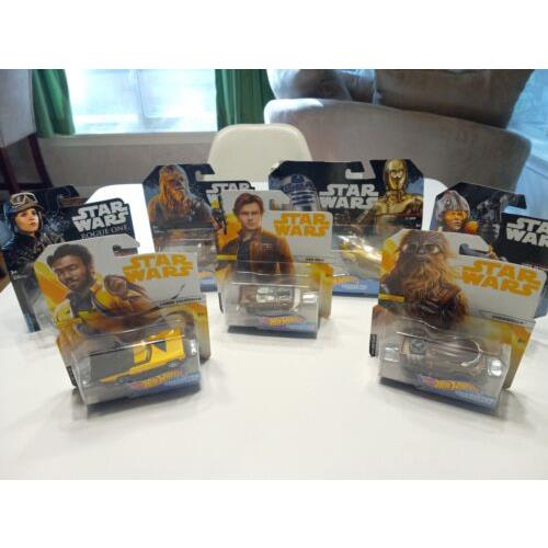 Star Wars Hot Wheels Set of 8 Vehicles Character Cars Han Solo Chewbacca