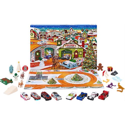 Hot Wheels Toy Car Set 2023 Advent Calendar with 8 Cars in 1:64 Scale 16 For