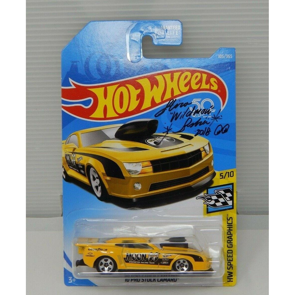 Hot Wheels HW Speed Graphics `10 Pro Stock Camaro Yellow Moon Eyes Signed by Hir