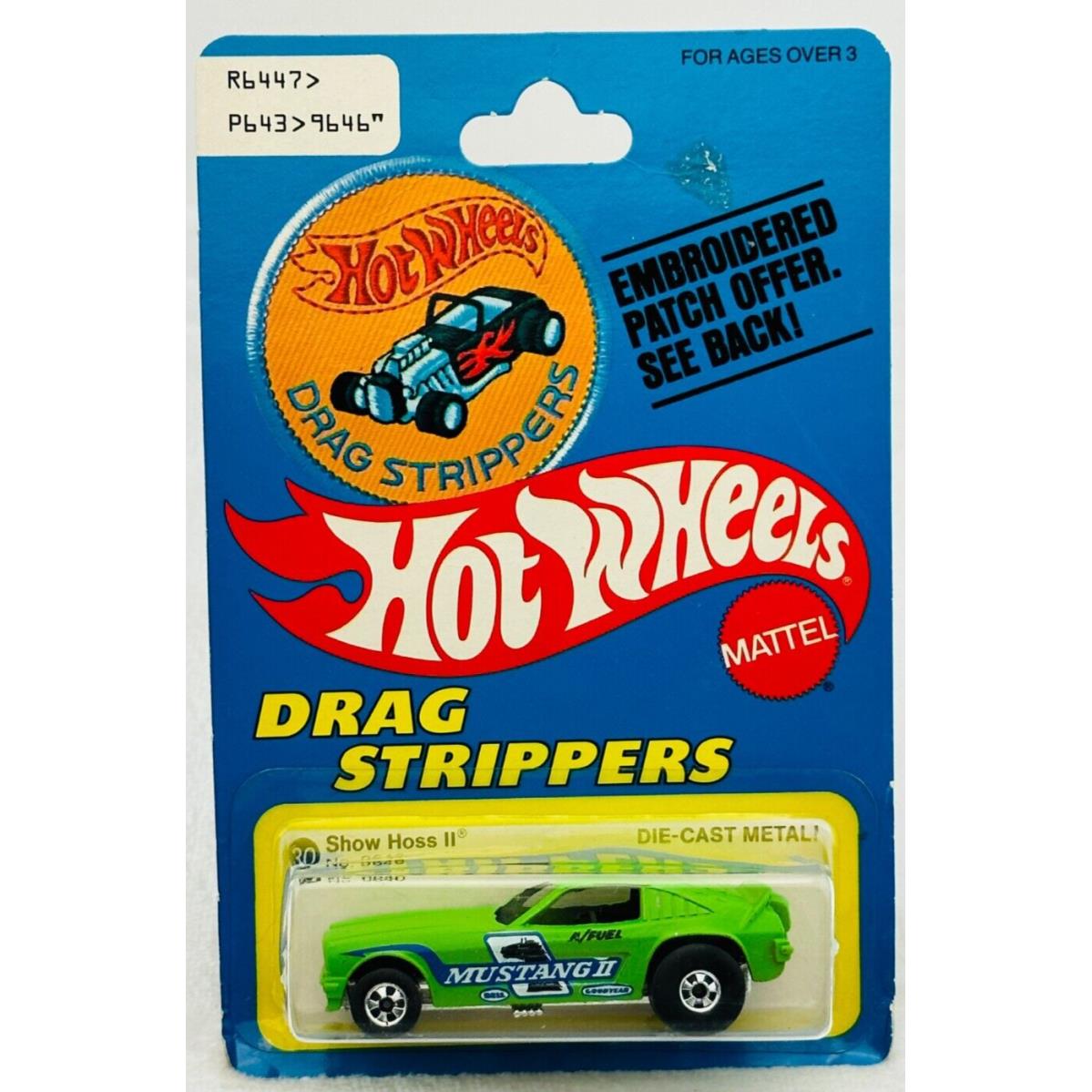 Hot Wheels Blackwall Show Hoss II Drag Strippers 9646 Patch Card in Blister