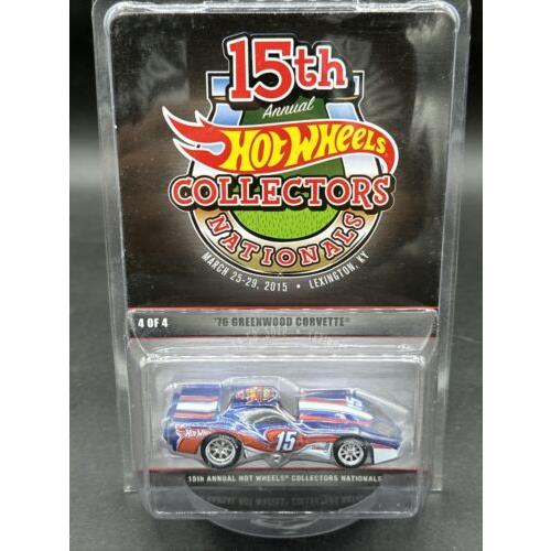 2015 Hot Wheels Blue 76 Greenwood Corvette 15th Nationals Finale Car 00667/01200