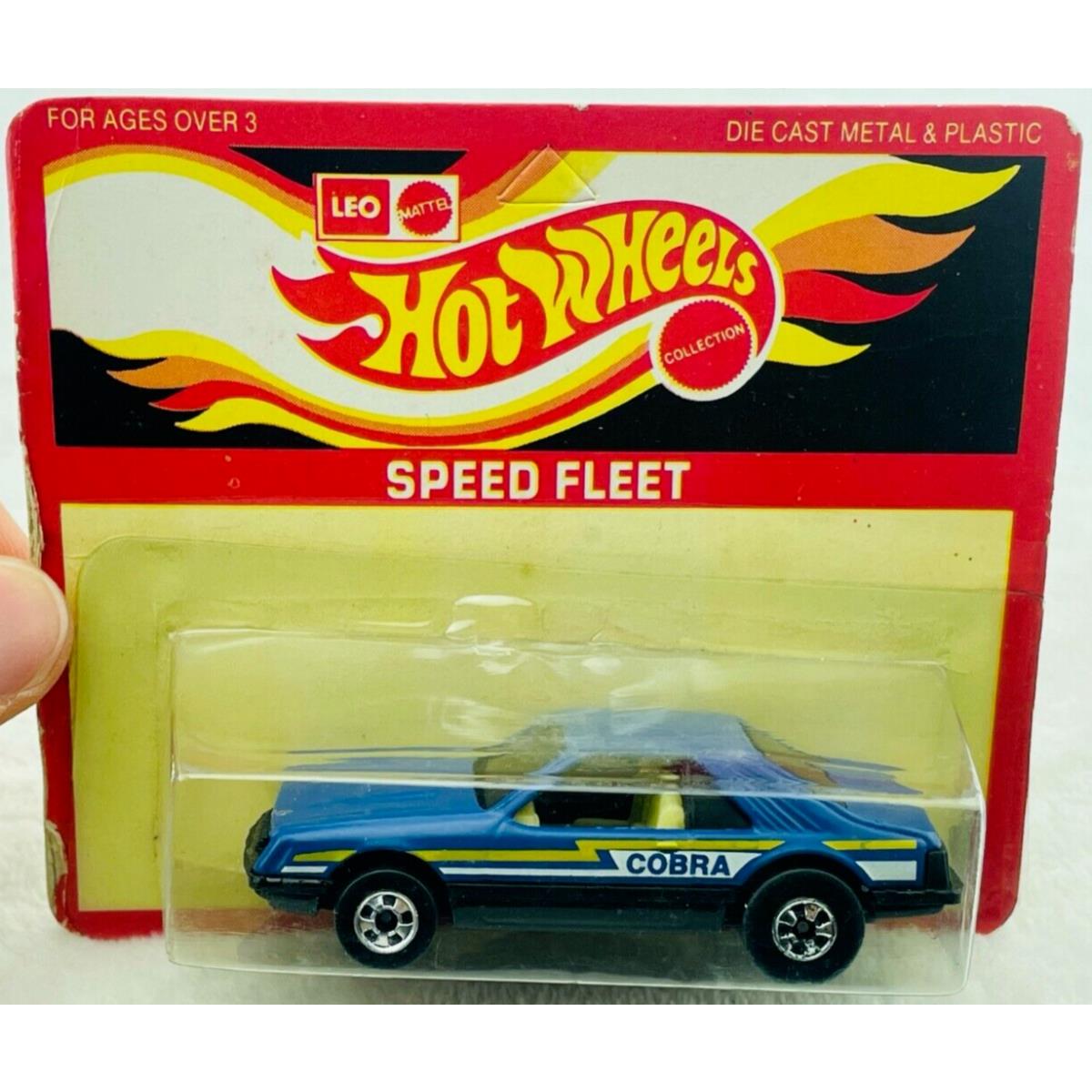 Hot Wheels Blackwall Leo India Turbo Mustang Blue White Int in Blisterpack