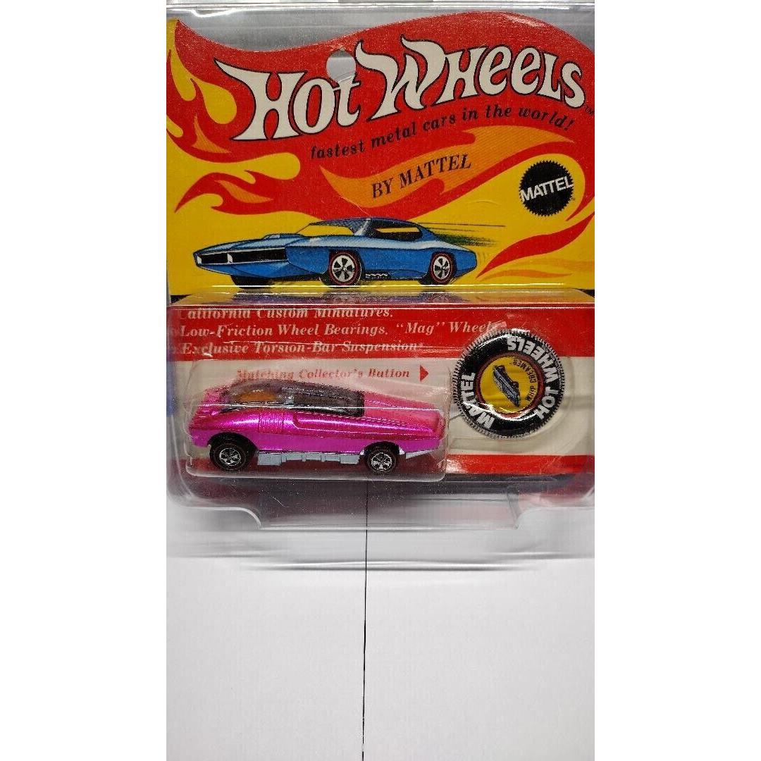 Hot Wheels Redline 1970 Whip Creamer Hot Pink Blister Usa Black Int Clear W/s