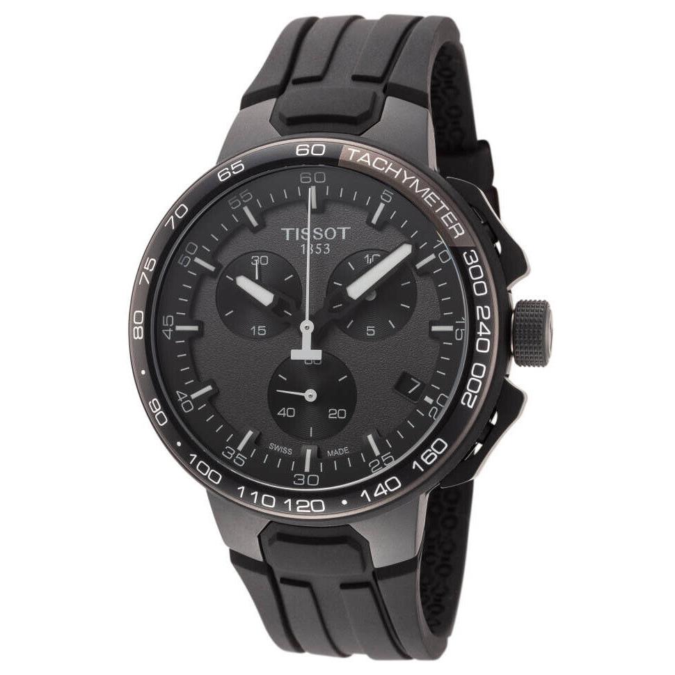 Tissot Cycling Chronograph Black Dial Men`s Watch T111.417.37.441.03 - Dial: Black, Band: Black, Bezel: Black