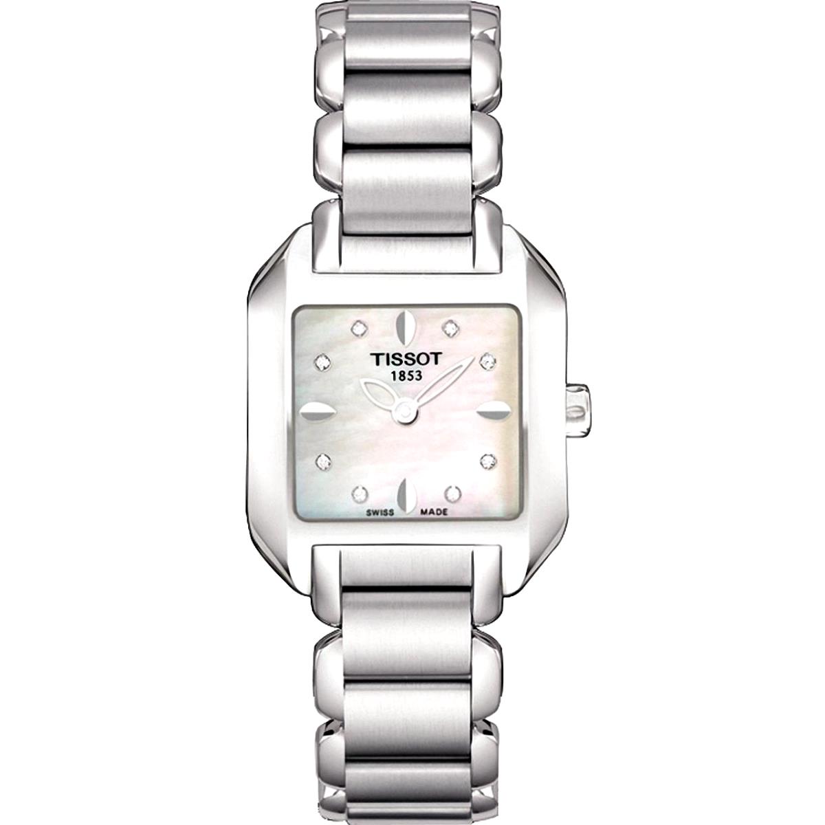 Tissot T-wave Ladies Diamond Stainless Steel Swiss Quartz Watch T02128574