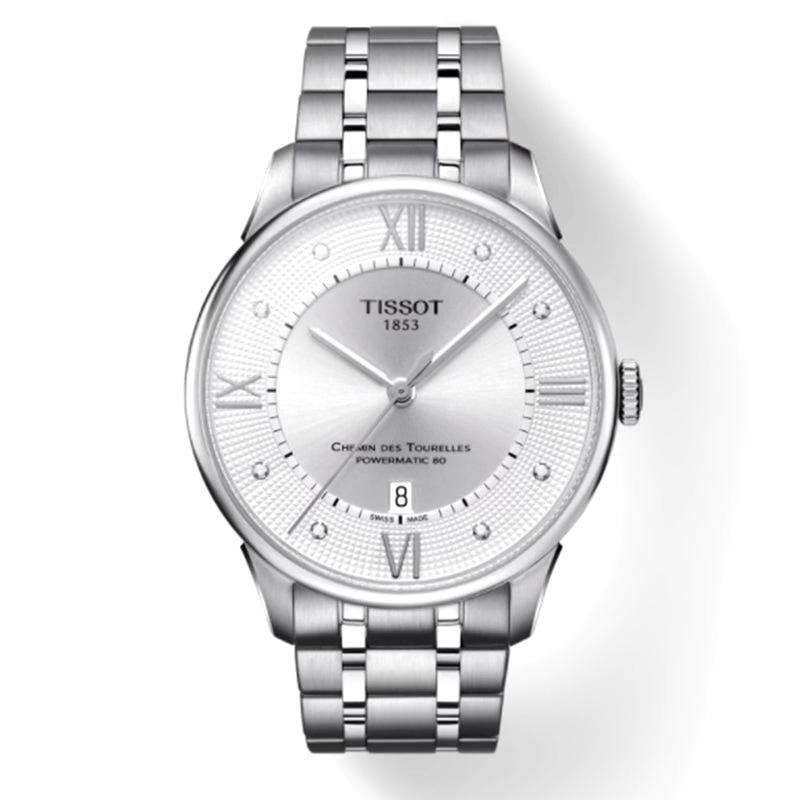 Tissot Chemin Des Tourelles Powermatic 80 Diamond Men`s Watch T0994071103300