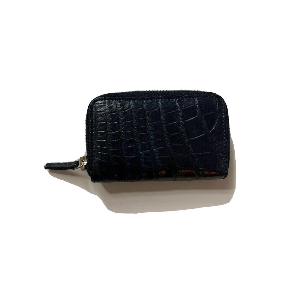 Gucci Crocodile Card Case in Navy Retail