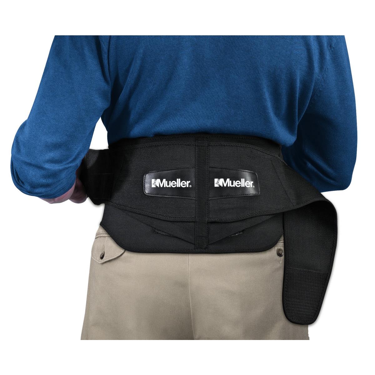 Mueller 255 Lumbar Support Back Brace with Removable Pad Black Regularpackage