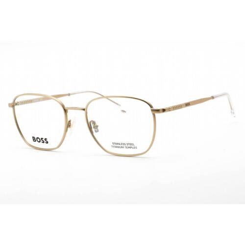 Hugo Boss Men`s Eyeglasses Matte Gold Metal Rectangular Frame Boss 1415 0AOZ 00 - Frame: Matte Gold, Lens: