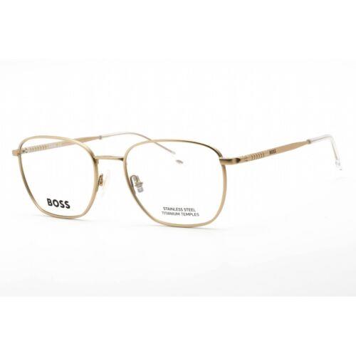 Hugo Boss Men`s Eyeglasses Matte Gold Metal Rectangular Frame Boss 1415 0AOZ 00 - Frame: Matte Gold, Lens: Clear Lens