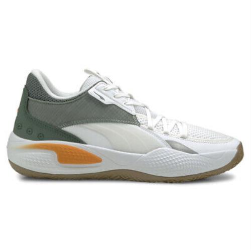 Puma Court Rider Pop Basketball Mens Green White Sneakers Casual Shoes 3761070 - Green, White