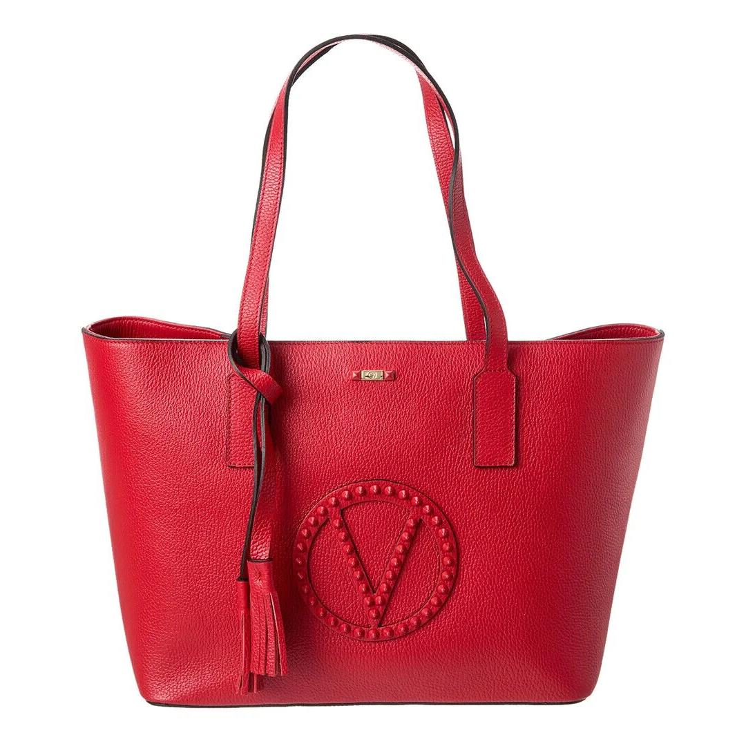 Valentino by Mario Valentino Soho Rock Red Leather Large Tote Bag Italy