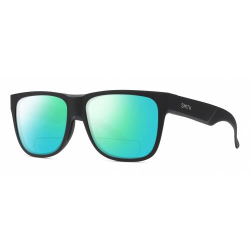 Smith Optics Lowdown 2 Unisex Classic Polarized Bifocal Sunglasses in Black 55mm Green Mirror