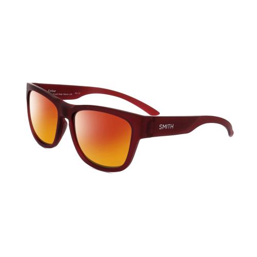 Smith Optics Ember-lpa Unisex Cateye Polarize Sunglasses Crystal Maroon Red 56mm - Frame: Multicolor, Lens: Blue Mirror Polar