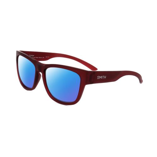 Smith Optics Ember-lpa Unisex Cateye Polarize Sunglasses Crystal Maroon Red 56mm Blue Mirror Polar