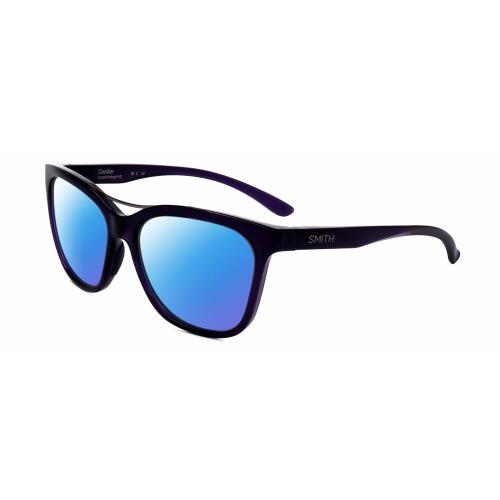 Smith Optics Cavalier-141 Cateye Polarized Sunglasses Purple Crystal Silver 55mm Blue Mirror Polar