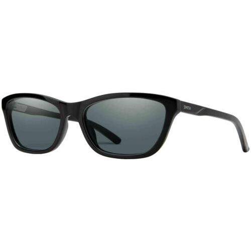 Smith Optics Getaway Polarized Women`s Black Rectangle Cat Eye Sunglasses 80756 - Frame: Black, Lens: Grey