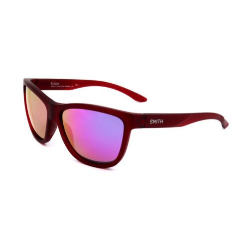 Smith Optics Eclipse Unisex Cat Eye Sunglasses Red/chromapop Purple Mirror 58 mm - Frame: Red, Lens: Purple
