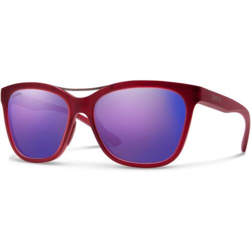 Smith Optics Cavalier Cat Eye Sunglass Red Gunmetal/chromapop Purple Mirror 55mm