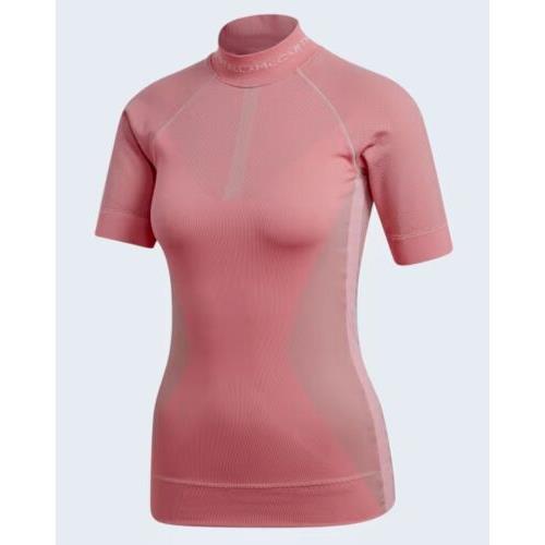 Adidas Stella Mccartney Run Kit Solar Pink Lt Brown Running Tee Shirt Womens S