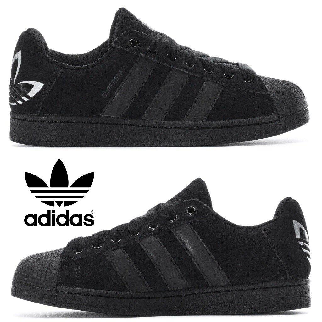 Adidas Originals Superstar Men`s Sneakers Comfort Sport Casual Shoes Black - Black, Manufacturer: Black/Silver