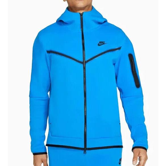 Nike Sportswear Tech Fleece Full-zip Hoodie Light Photo Blue Sz XL CU4489-435