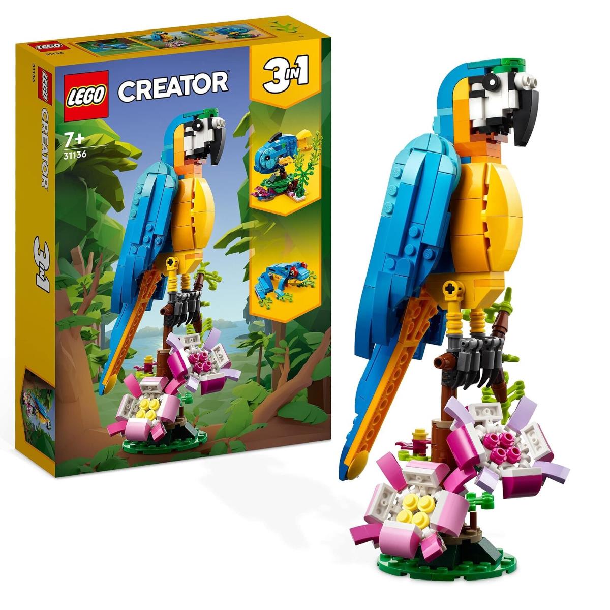 Lego Creator 3 in 1 Exotic Parrot to Frog to Fish Animal Figures Building Toy C