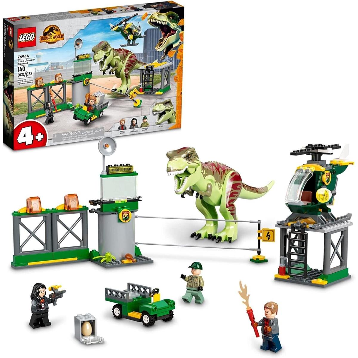 Lego Jurassic World Dominion T. Rex Dinosaur Breakout 76944 140 Pcs