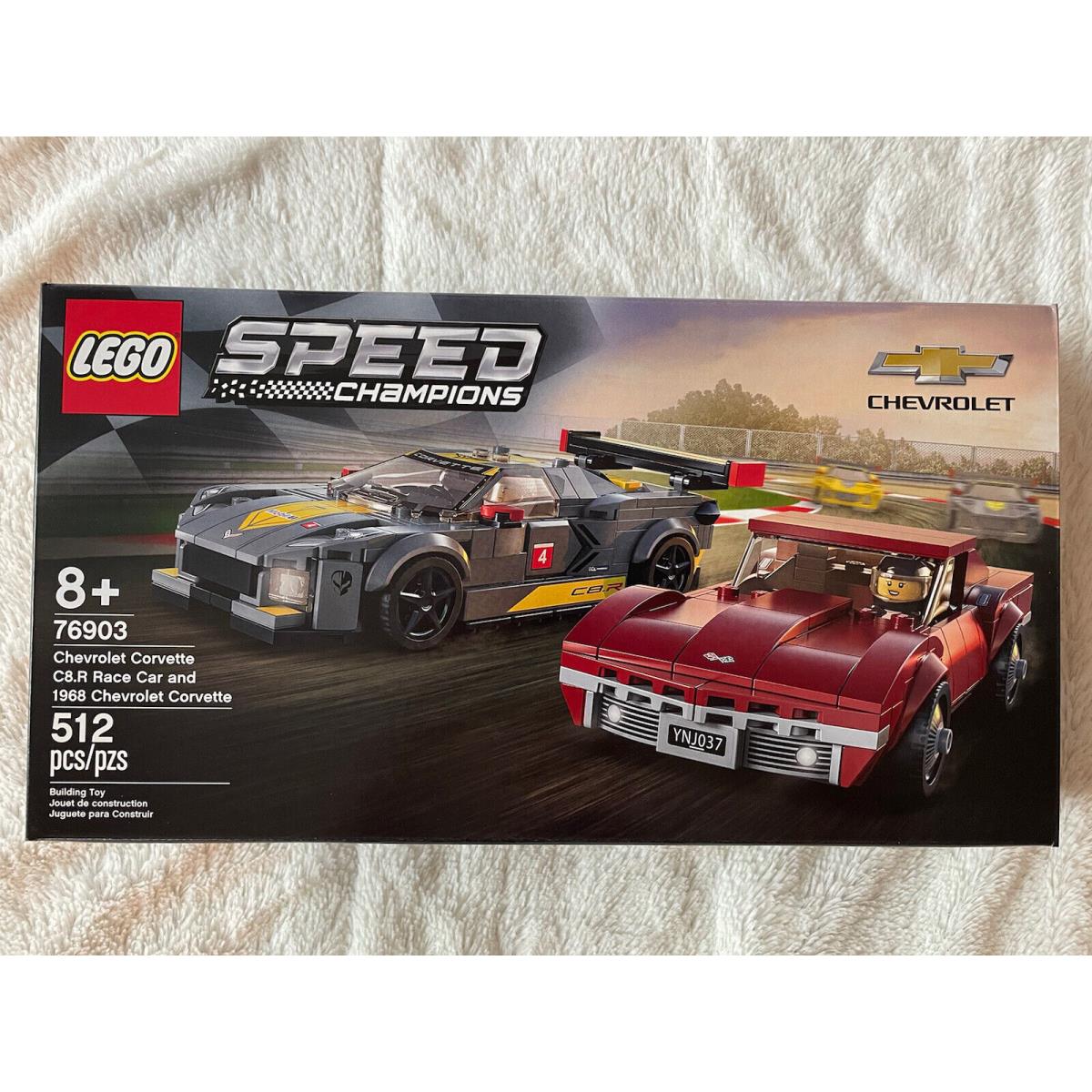 Lego 76903 Chevrolet Corvette C8.R Race Car and 1968 Chevrolet Corvette