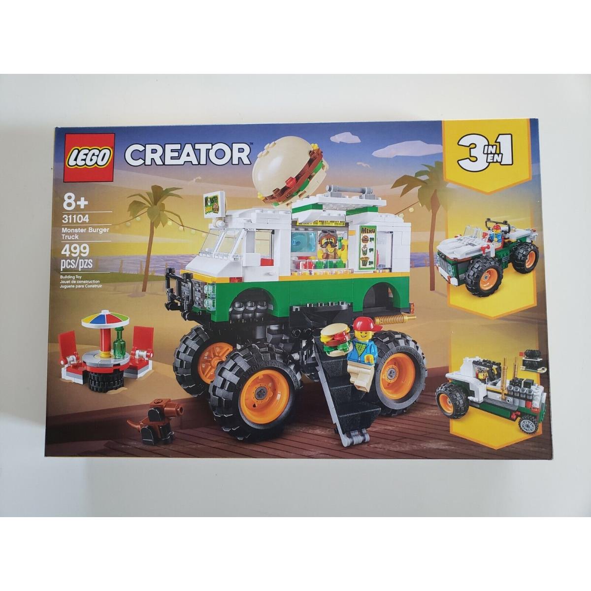 31104 Lego Creator Monster Burger Truck 499 Pcs 3in1 Retired