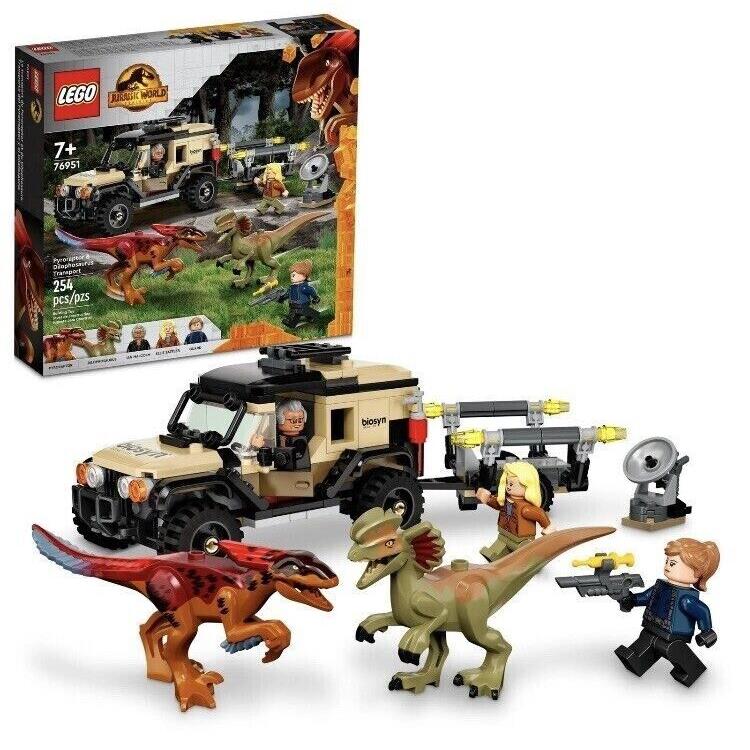 Lego 76951 Jurassic World Pyroraptor Dilophosaurus Transport Kit 254 Pcs