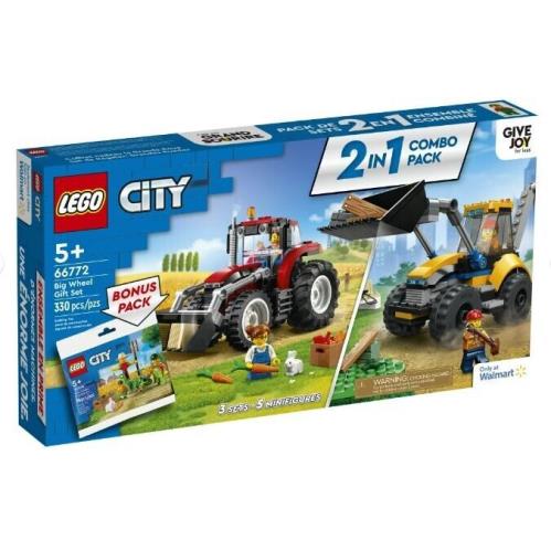 Lego Big Wheel Gift Set 2-in-1 Combo Pack 66772 Tractor Construction Digger