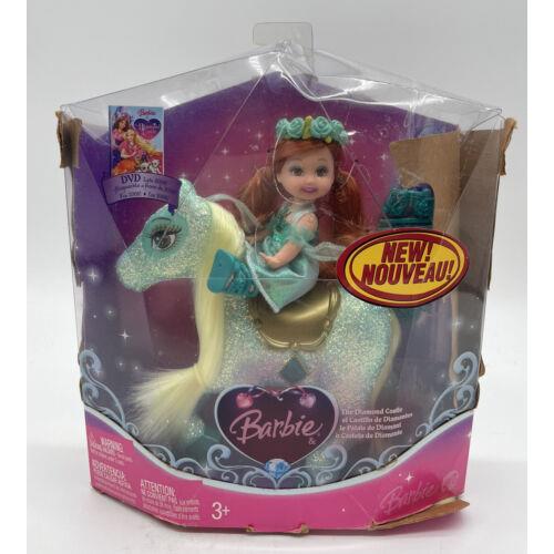 2008 Barbie The Diamond Castle Melody Kelly Sparkle Pony Green Very Rare