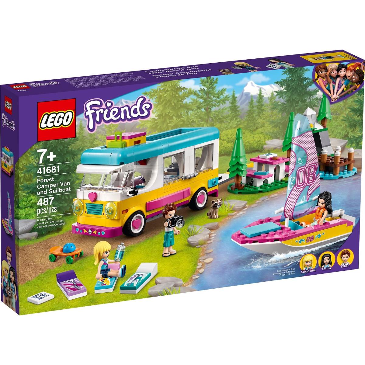 Lego Friends 41681 Forest Camper Van Sailboat New/sealed