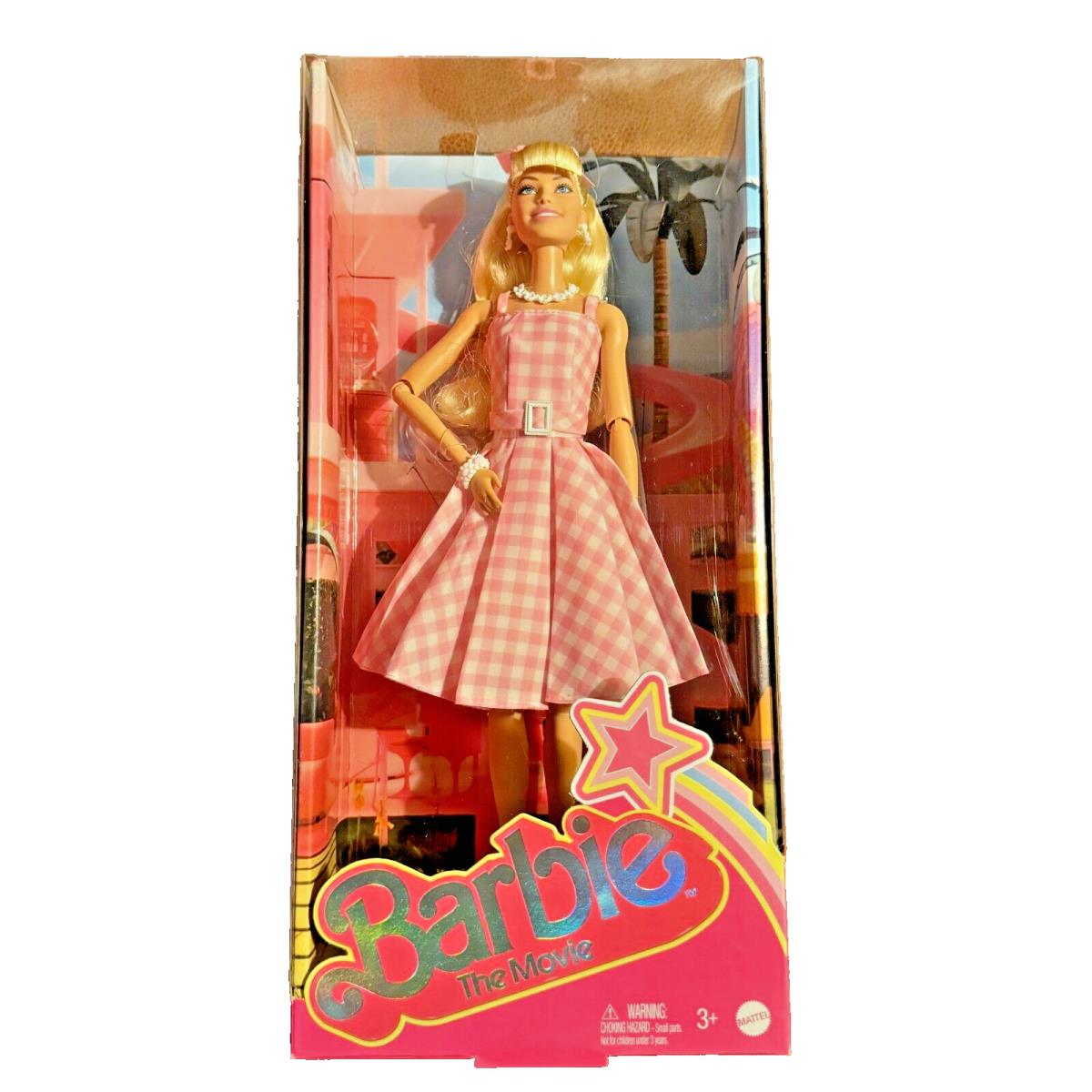 Matty Mattel Barbie The Movie Margot Robbie Collectible Doll Gingham Plaid