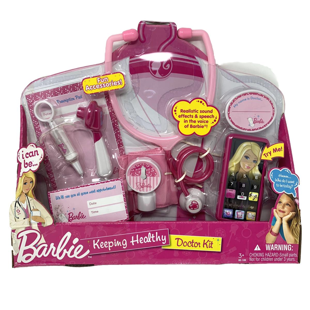 Barbie Keeping Healthy Doctor Kit Fun Accessories Ages 3+ - Retired