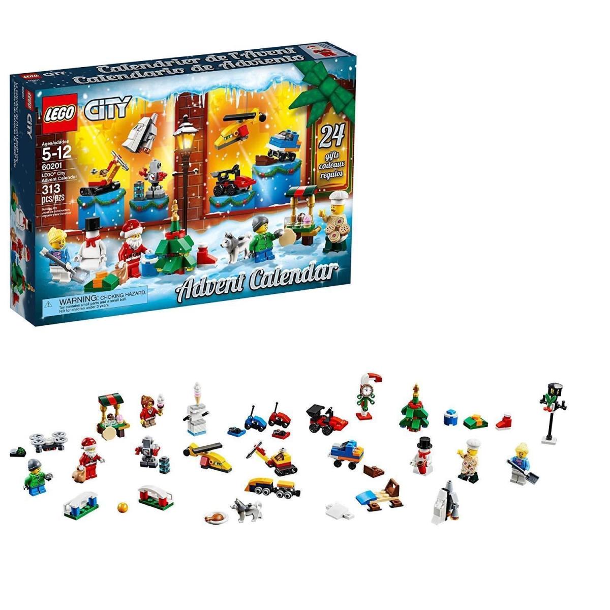 Lego City Advent Calendar Building Kit Christmas 60201 313 Pieces Minifigures