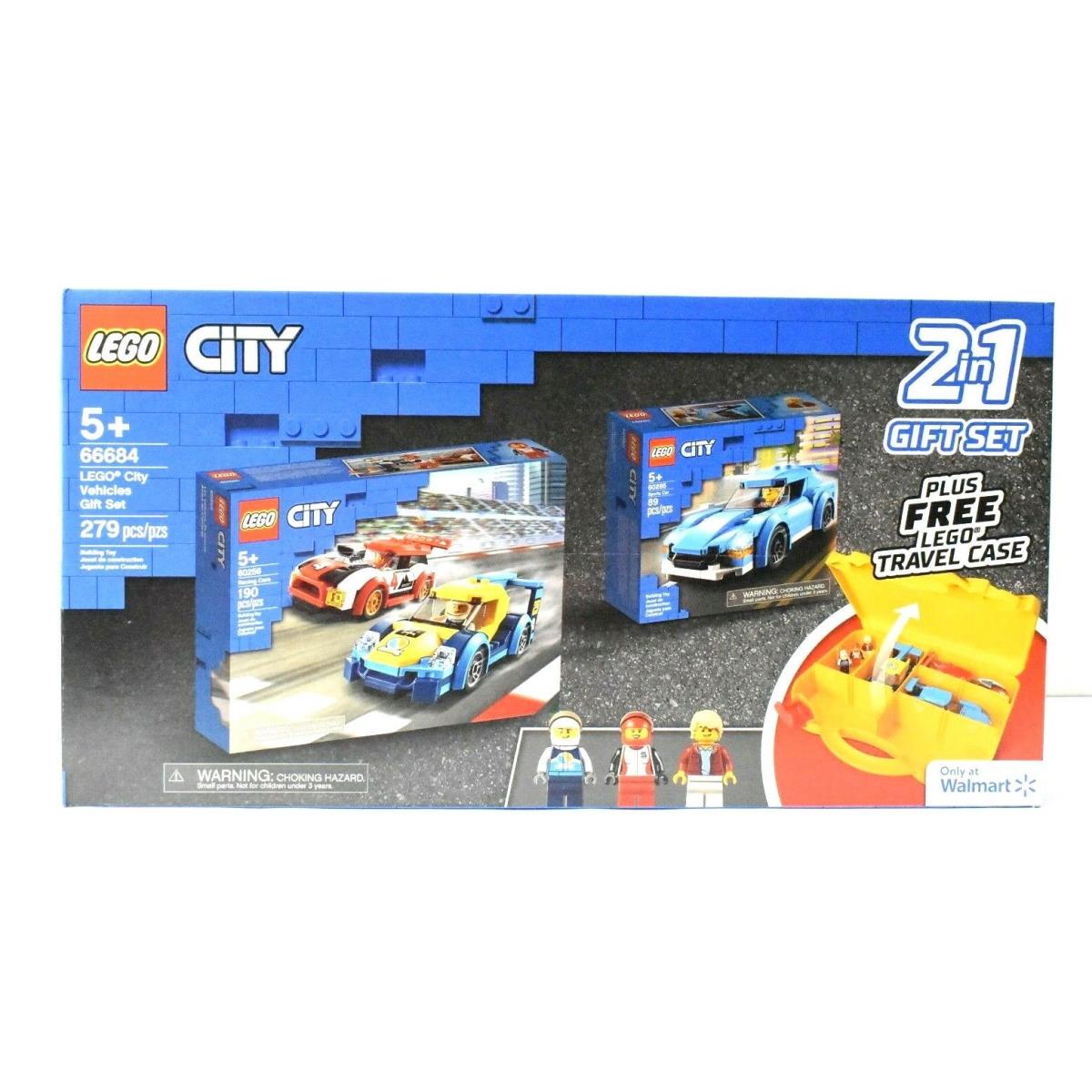 Lego 66684 City Vehicles Gift Set + Travel Case 2 in 1 60256 60285 Sports Car