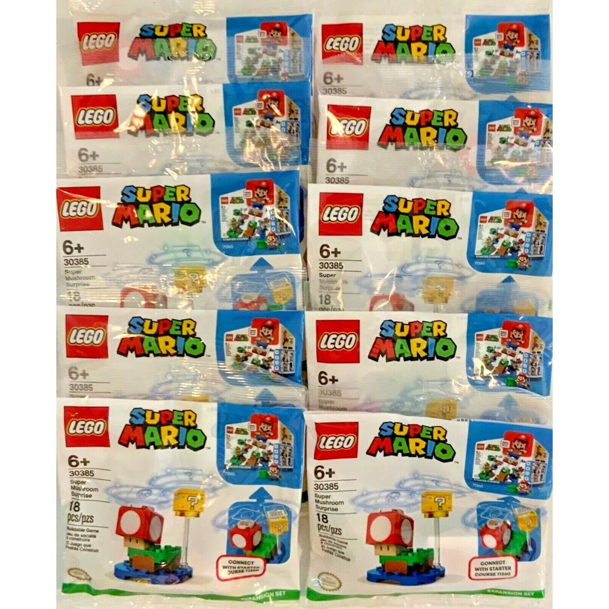 Lego Super Mario 30385 Super Mushroom Surprise Set of 10 Polybags Party Favors