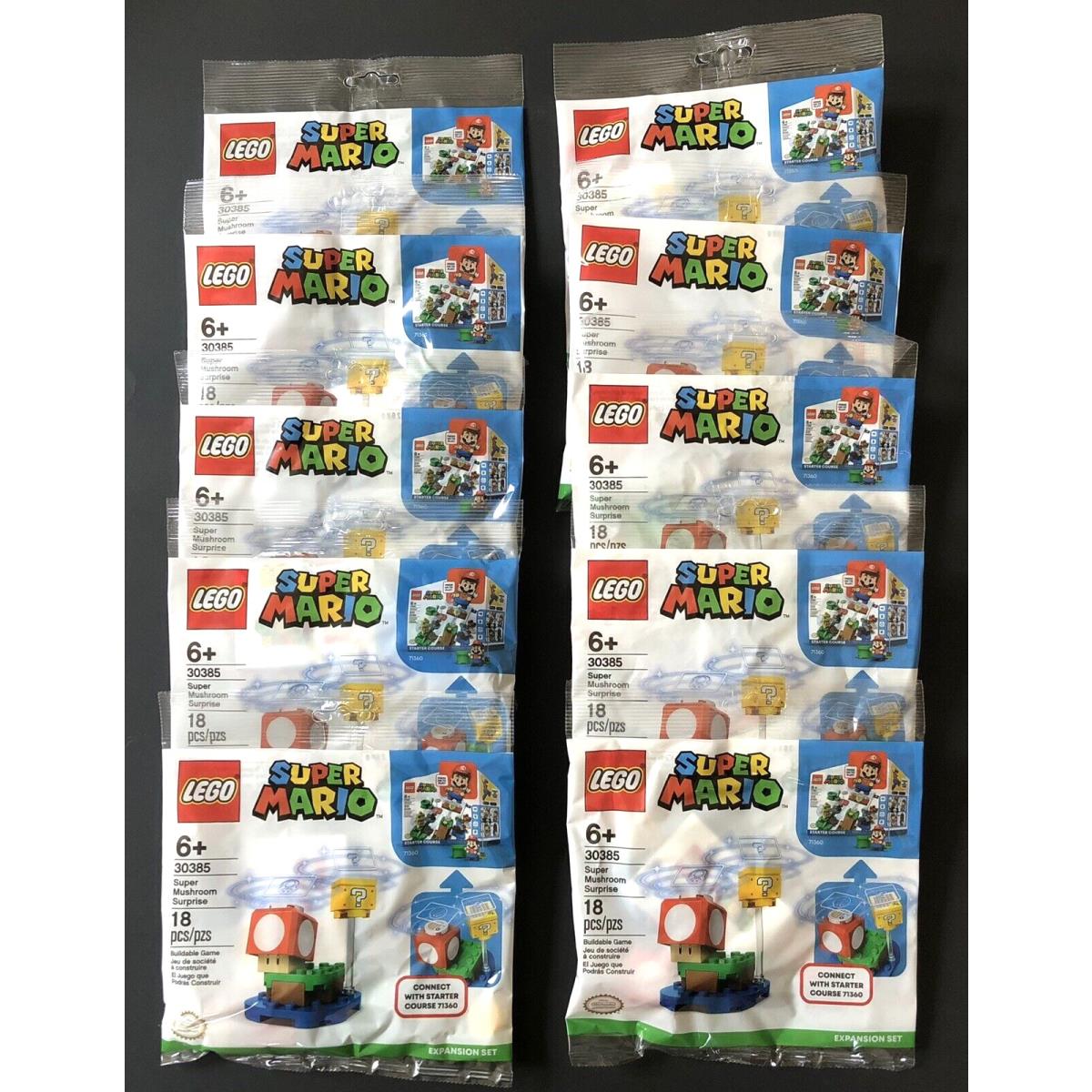 10 Lego Super Mario Super Mushroom Surprise Polybag Set 30385 - Party Favors