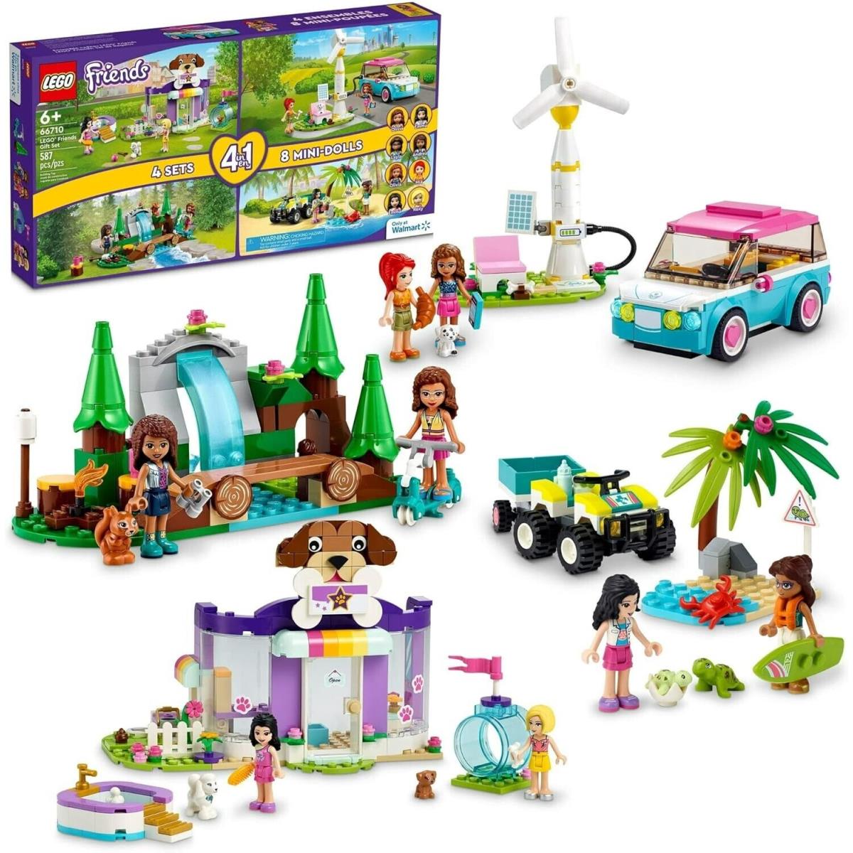 Huge Lego Doggy Day Care Turtle Protection Car Forest Waterfall Electric Car