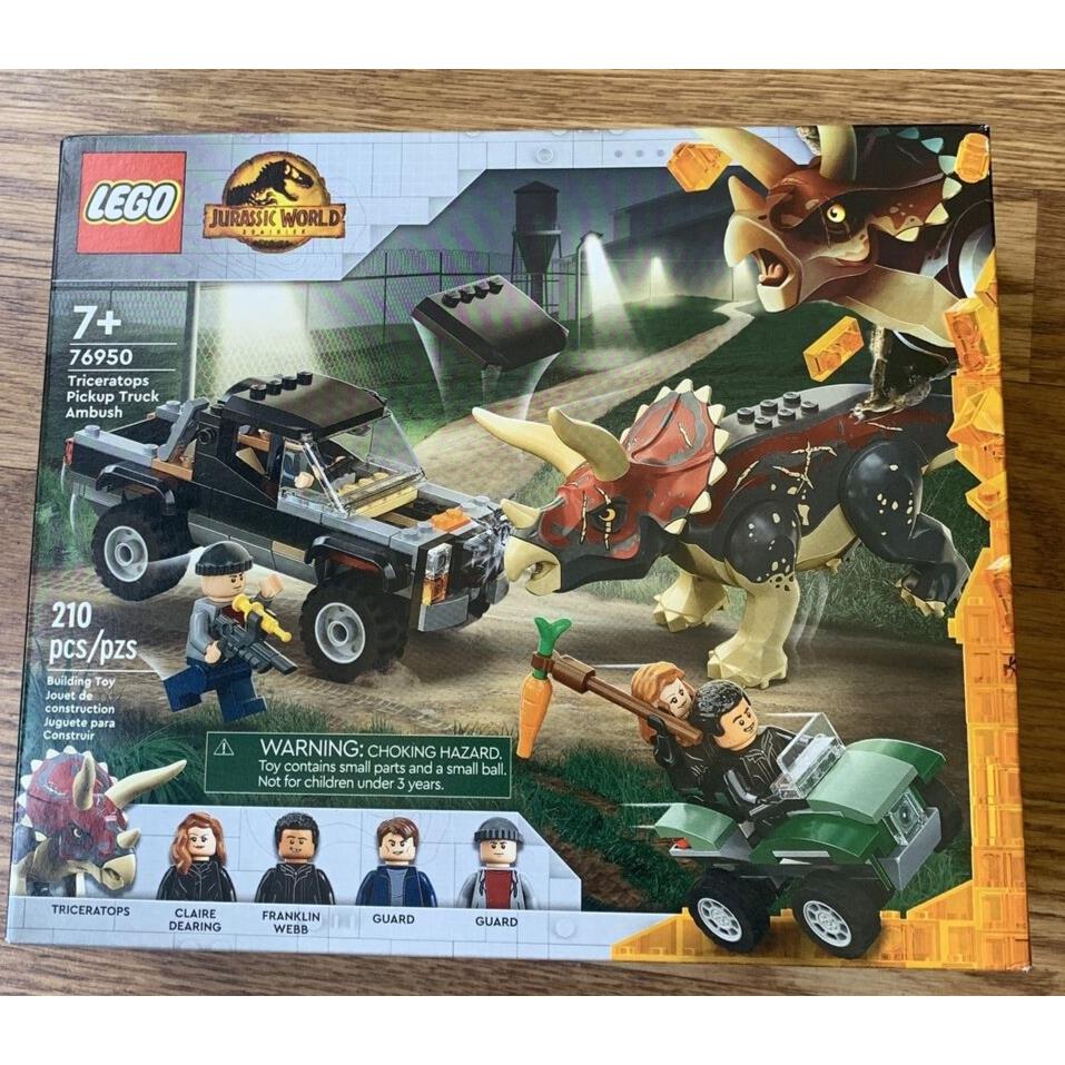 Lego Jurassic World Dominion 76950 Triceratops Pickup Truck Ambush 210pcs