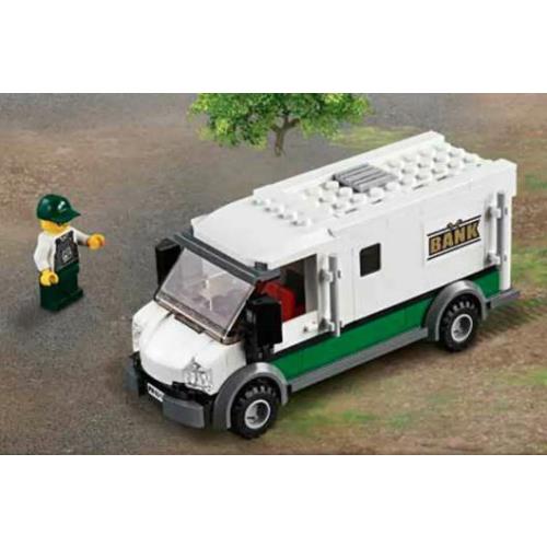 Lego Bank Armored Van Truck City Cargo Train 60198 Building Kit Minifigure