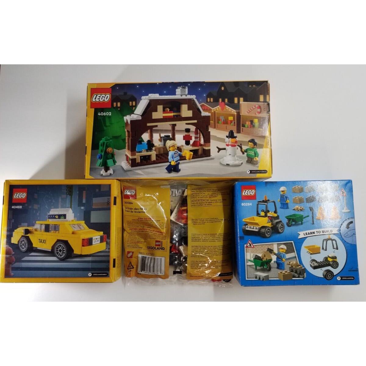 Lego 40602 Market Train 30584 Yellow Taxi 40468 Roadwork Truck 60284