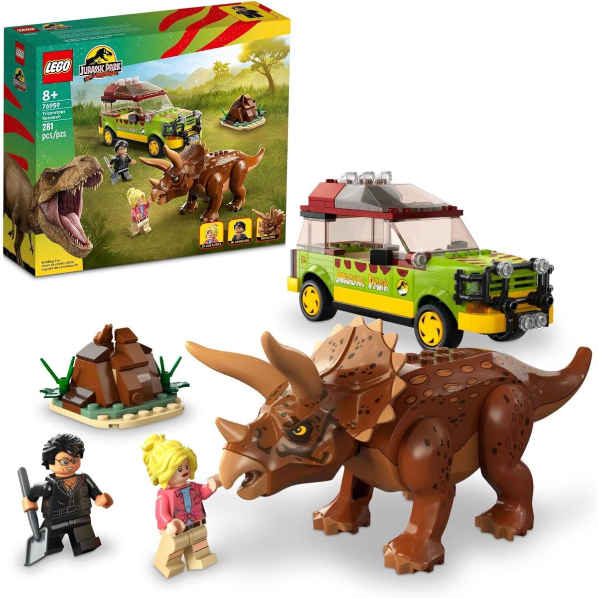 Lego Triceratops Research 76959 Jurassic World Minifigure Building Set