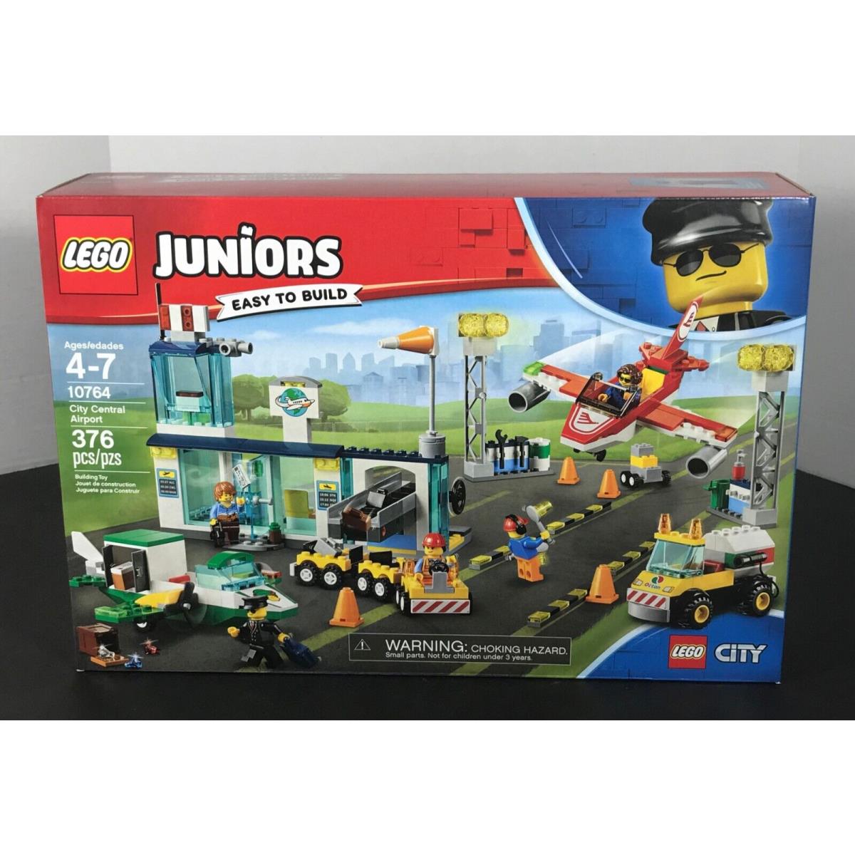 Lego Juniors City Central Airport 10764 Octan Plane Pilot Airplane