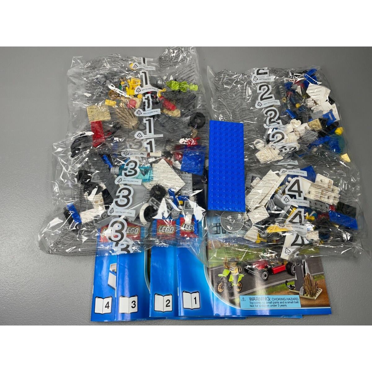 Lego City 60049 Helicopter Transporter 382 Pcs 4 Minifigures NO Box NO Stickers